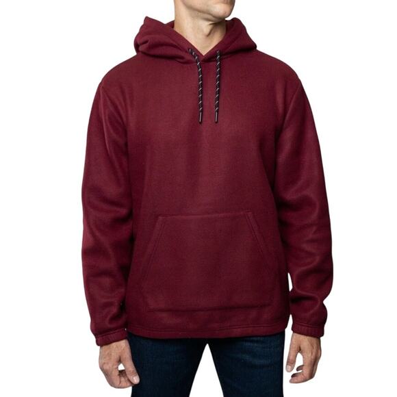 Lazer Lazer Men's Polar Fleece Pullover Hoodie Maroon, Size Large - Picture 1 of 5
